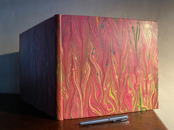 Large landscape marbled leather journal / sketch book - Image 3