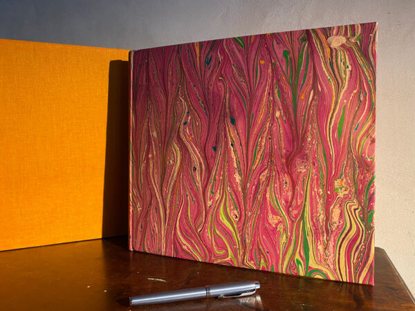 Large landscape marbled leather journal / sketch book