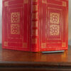 Large scarlet leather journal / writing book with decorative gold tooling