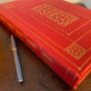 Large scarlet leather journal / writing book with decorative gold tooling - Image 5