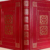 Large scarlet leather journal / writing book with decorative gold tooling - Image 6
