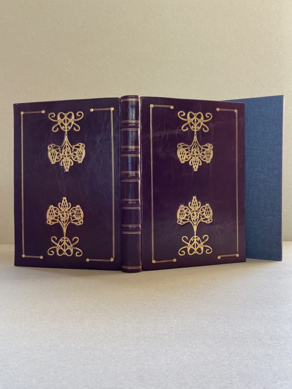 Leather bound journal with matching cloth covered slip-case