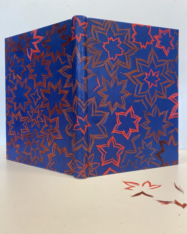 Starburst Leather Journal Notebook In Blue With Onlays