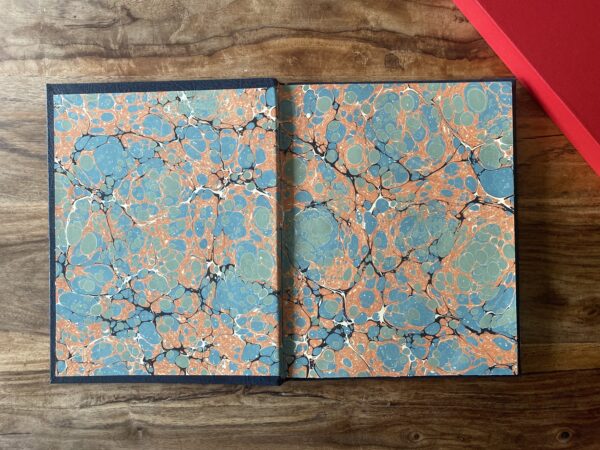 Alt: Hand marbled end-papers by Payhembury