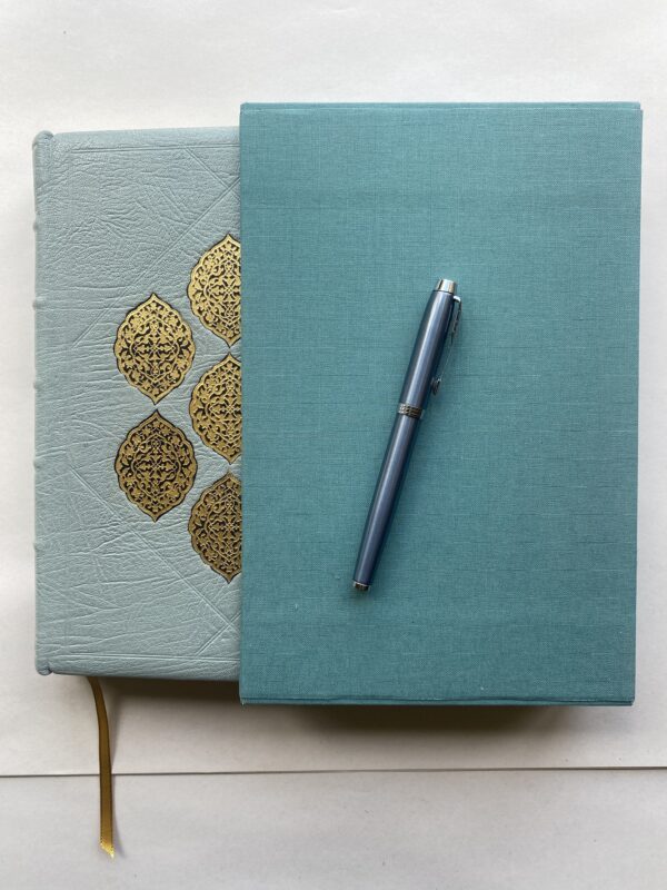 Duck Egg Blue Leather Bound Journal Notebook - Image 2
