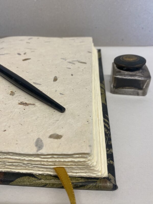 Leather Journal Sketch Book With Pressed Flower Botanical Pattern - Image 6