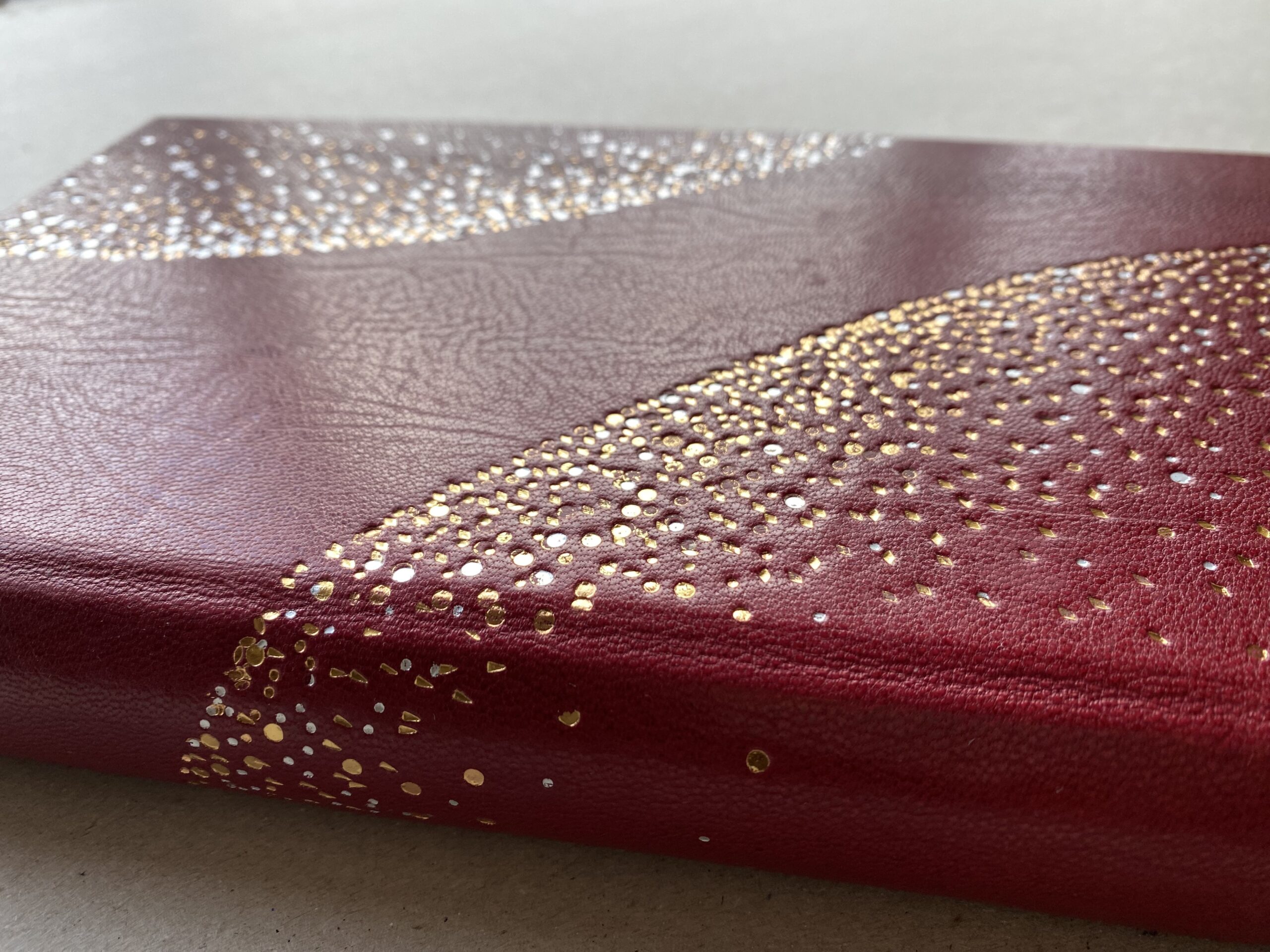 Stardust Crimson Leather Journal Sketch Note book - Image 4