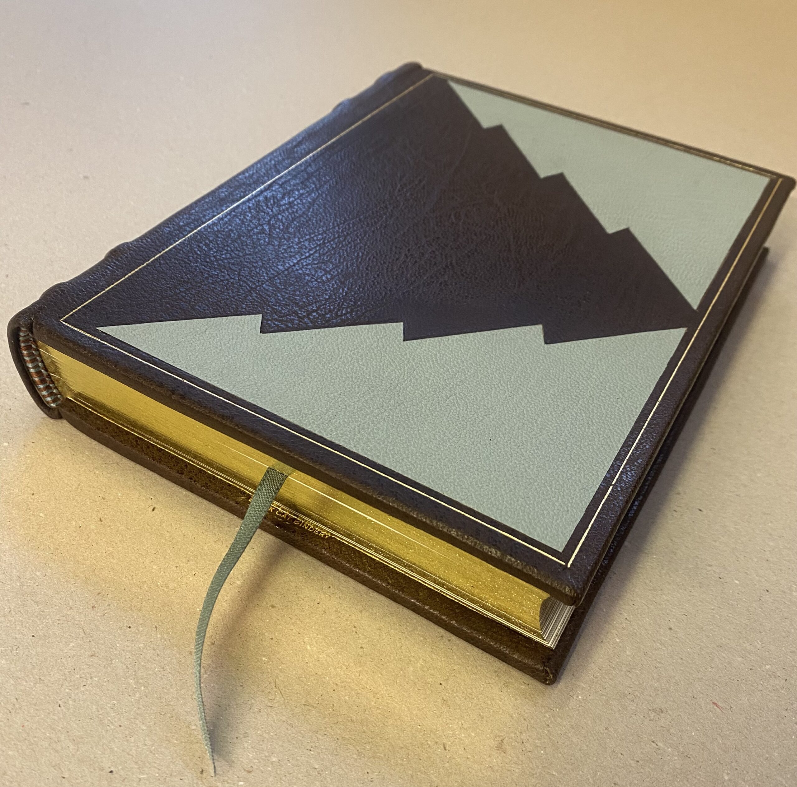 Journal in Brown & Duck Egg Blue Leather