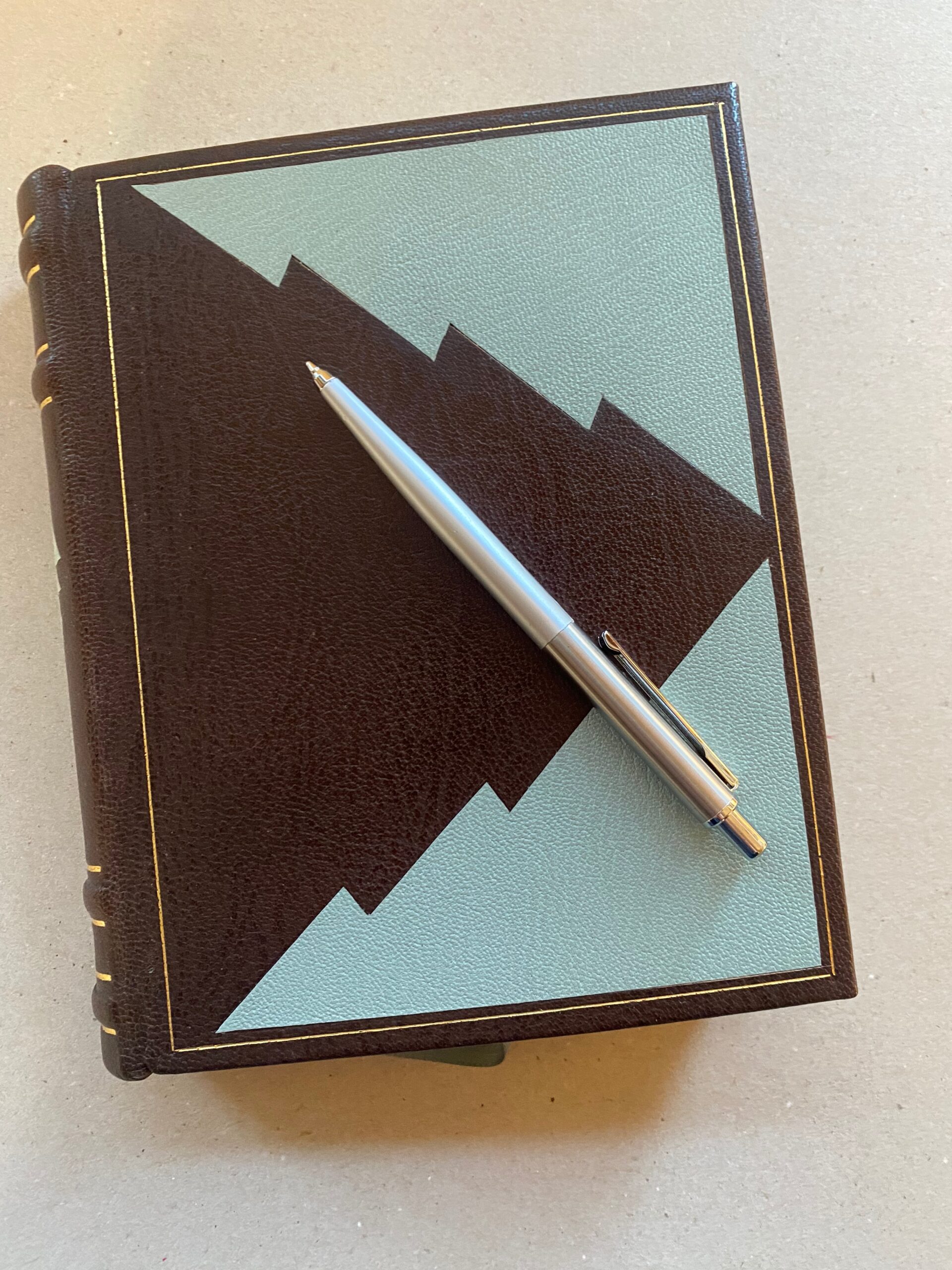 Journal in Brown & Duck Egg Blue Leather - Image 3