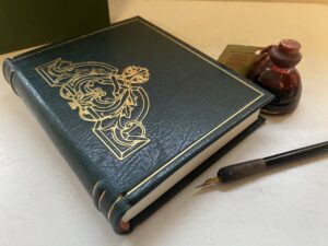 Leather Bound Journal in Forest Green